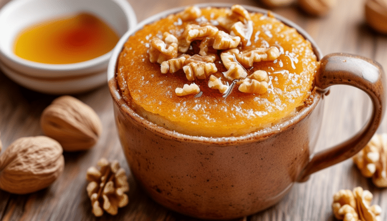 indulge in the delightful flavors of the middle east with our fast baklava inspired mug cake. this quick and easy recipe combines the rich taste of traditional baklava with the convenience of a mug cake, perfect for satisfying your sweet cravings in minutes!