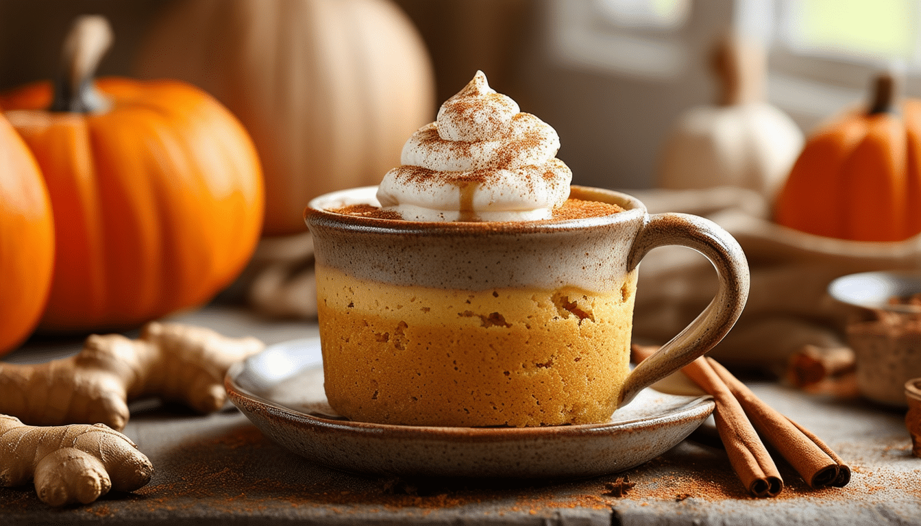 indulge in the warm, spiced flavors of fall with our pumpkin ginger mug cake! this quick and easy dessert combines the richness of pumpkin and the zing of ginger, all ready in just minutes. perfect for a cozy treat any time of day!