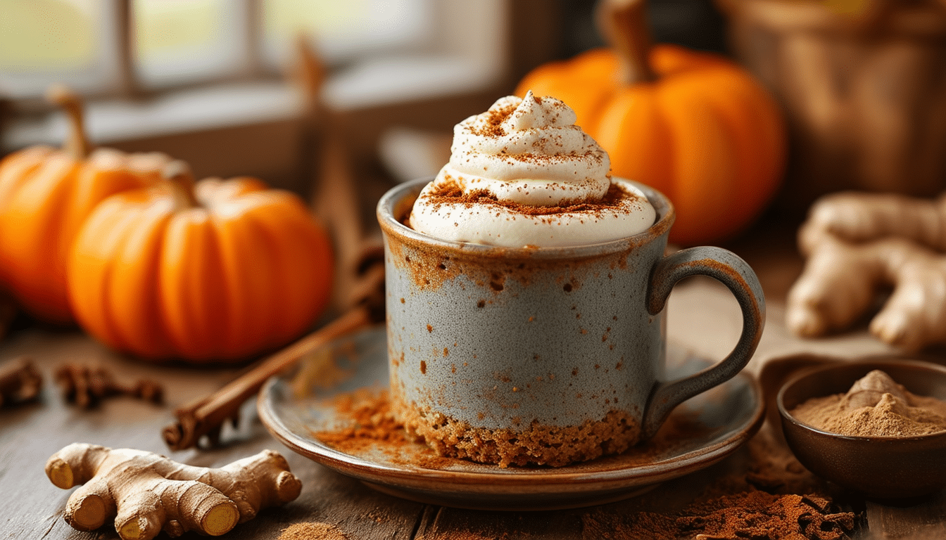 indulge in the comforting flavors of fall with our pumpkin ginger mug cake. this quick and easy dessert combines warm pumpkin, zesty ginger, and a touch of sweetness, all perfectly baked in a mug. ready in minutes, it's the ideal treat for cozy evenings or a festive celebration!