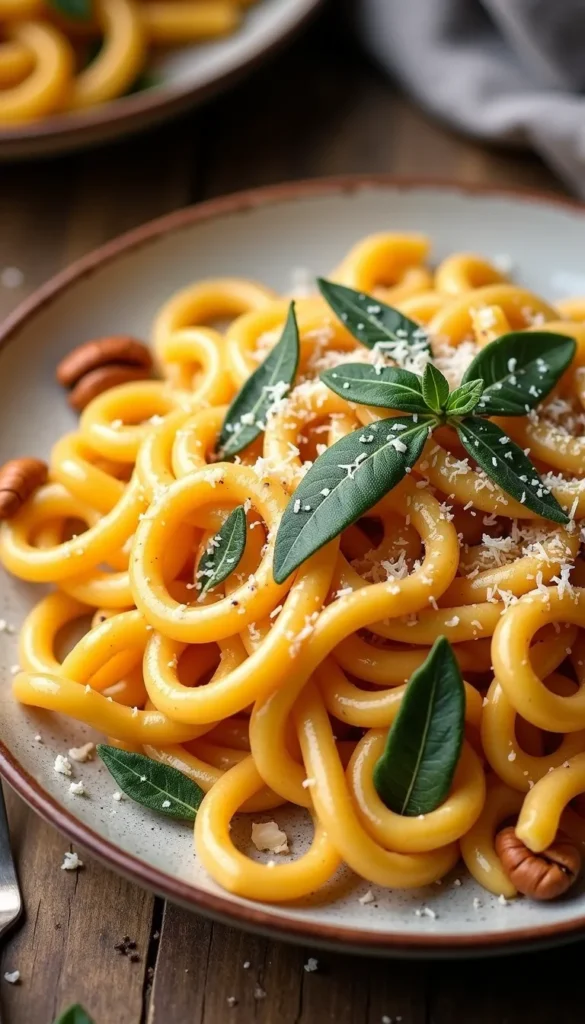 Gourmet pasta with basil and cheese