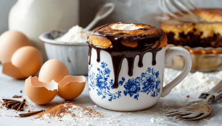 indulge in a delightful treat with our quick and easy boston cream pie mug cake! this simple recipe combines the classic flavors of chocolate and cream in a single serving, perfect for a quick dessert fix. ready in just minutes, satisfy your cravings with this deliciously easy mug cake!