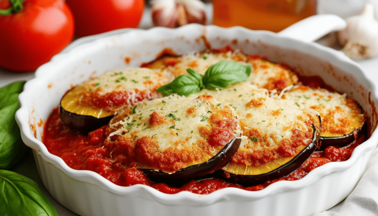 discover a delicious and easy one-pot eggplant parmesan recipe! this flavorful dish features crispy breaded eggplant layered with rich marinara sauce and gooey cheese, perfect for a comforting dinner or quick weeknight meal.
