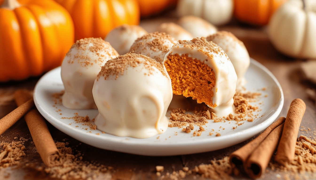 indulge in the delightful taste of fall with our pumpkin cheesecake truffles. these sweet treats combine the creamy richness of pumpkin cheesecake with a luscious truffle coating, making them the perfect dessert for any occasion. easy to make and utterly delicious!