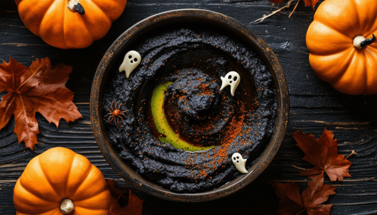 delight in this spooky twist on a classic favorite with our spooky black bean hummus recipe! perfect for halloween gatherings, this flavorful dip combines black beans and festive seasonings for a hauntingly delicious treat.