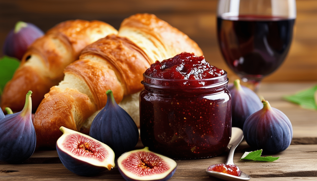 discover the indulgent taste of red wine fig jam, the ideal partner for your homemade brioche. elevate your breakfast or dessert with this exquisite blend of sweet figs and rich red wine, perfect for a gourmet touch to your favorite recipes.