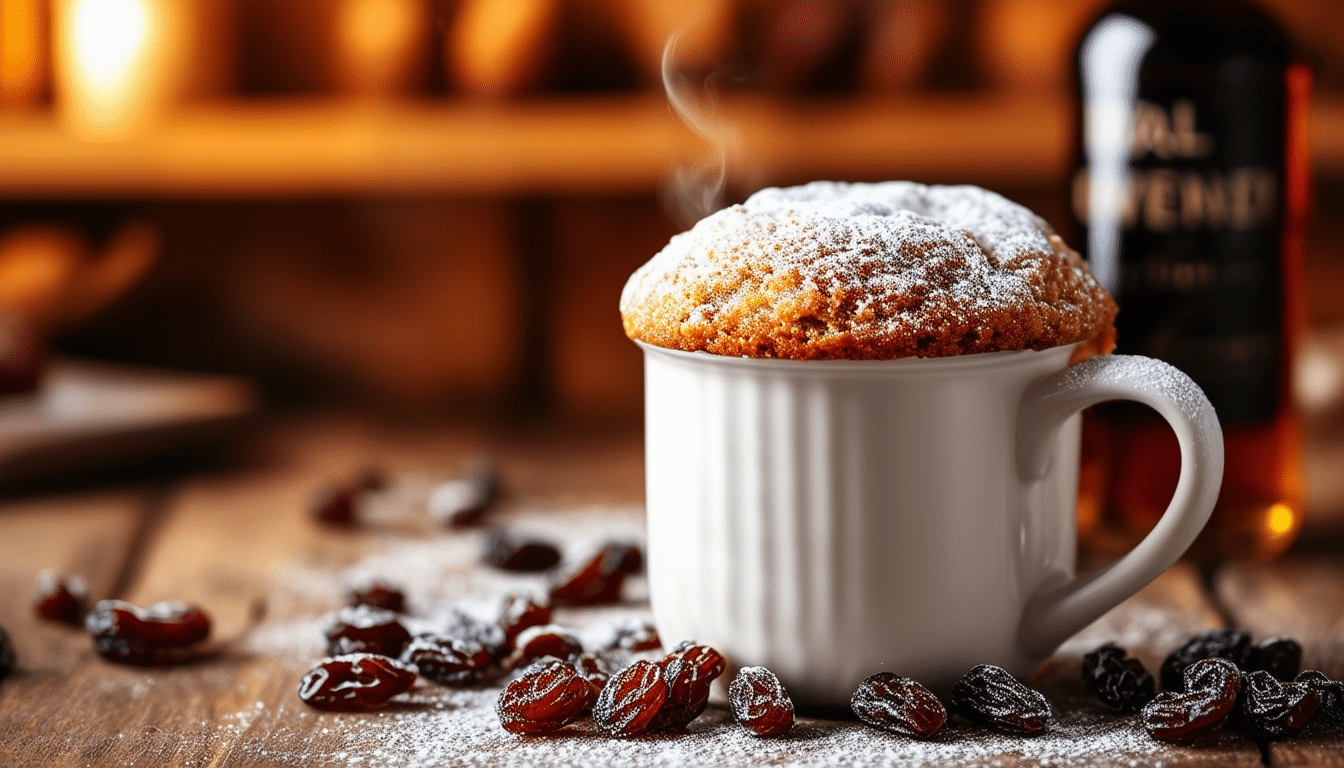 indulge in the delightful flavors of our rum and raisin mug cake! this quick and easy dessert combines rich rum-soaked raisins with a soft, moist cake that's perfect for satisfying your sweet cravings in just minutes. perfect for a solo treat or impressing guests!