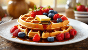 delight in the culinary experience of whipping up fluffy, restaurant-style waffles at home with our simple step-by-step guide. perfect your breakfast game and impress family and friends with this easy-to-follow recipe!