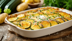 discover the perfect family-friendly dish with this quick and delicious zucchini-potato gratin! bursting with flavor and easy to prepare, it's a delightful way to enjoy veggies that everyone will love. try it tonight!