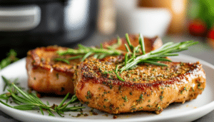 discover a quick and delicious air fryer recipe for flavorful herb-crusted pork chops that will elevate your dinner game. perfectly cooked and seasoned, these juicy chops are easy to make and packed with taste!