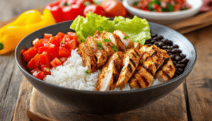 discover an easy and delicious burrito bowl recipe featuring perfectly cooked rice, savory beans, tender grilled chicken, and fresh veggies. perfect for a quick weeknight dinner or meal prep, this wholesome dish is packed with flavor and nutrients!