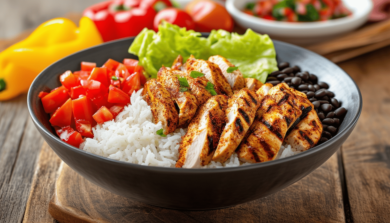 discover an easy and delicious burrito bowl recipe featuring perfectly cooked rice, savory beans, tender grilled chicken, and fresh veggies. perfect for a quick weeknight dinner or meal prep, this wholesome dish is packed with flavor and nutrients!
