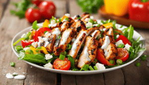 discover a simple and delicious bbq chicken salad recipe topped with creamy ranch dressing. perfect for a quick meal or a summer bbq, this dish combines tender chicken, fresh greens, and bold flavors for a crowd-pleasing treat.