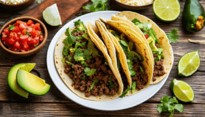 discover a simple and delicious recipe for beef tacos featuring perfectly seasoned ground beef and a variety of tasty toppings. ideal for a quick weeknight dinner or a fun gathering with friends!