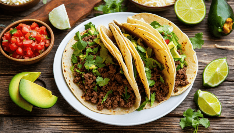 discover a simple and delicious recipe for beef tacos featuring perfectly seasoned ground beef and a variety of tasty toppings. ideal for a quick weeknight dinner or a fun gathering with friends!