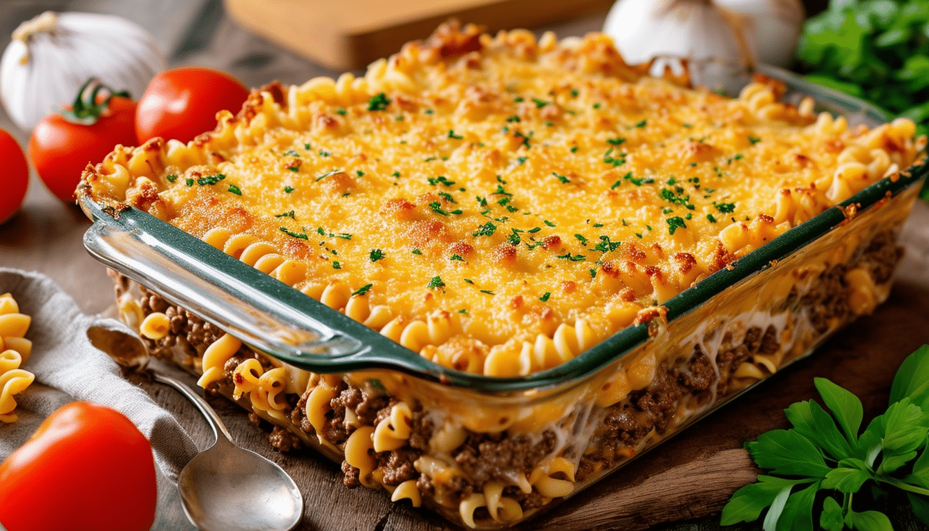 discover a quick and delicious recipe for cheeseburger casserole made with ground beef, melted cheese, and pasta. perfect for busy weeknights, this comforting dish is sure to please the whole family!