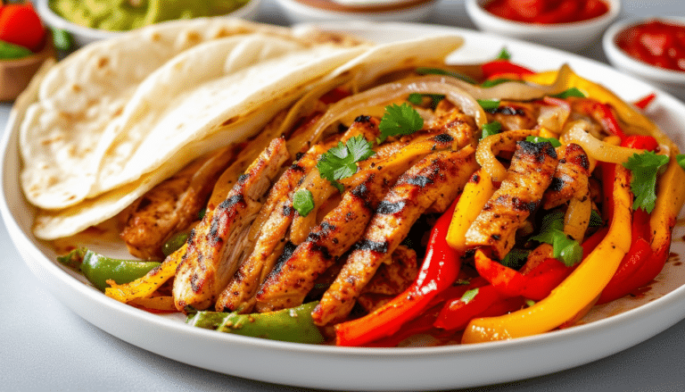 discover this easy recipe for chicken fajitas featuring juicy chicken, sautéed bell peppers, and onions. perfect for a quick weeknight dinner, these flavorful fajitas are sure to please the whole family!