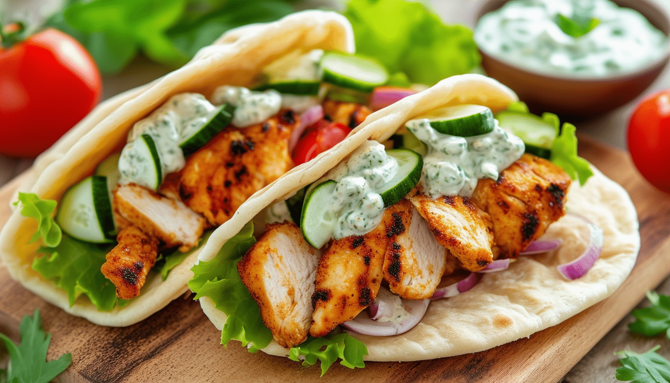 discover a simple and delicious recipe for chicken pita pockets packed with grilled chicken, fresh veggies, and creamy tzatziki sauce. perfect for a quick lunch or dinner!