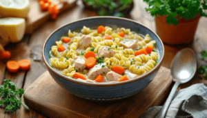 discover a simple and delicious recipe for classic chicken noodle soup, featuring savory broth, tender chicken, and fresh veggies. perfect for warming up on a chilly day!