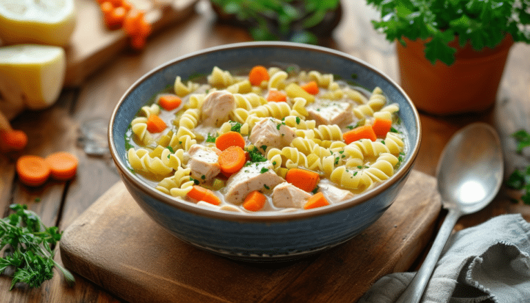 discover a simple and delicious recipe for classic chicken noodle soup, featuring savory broth, tender chicken, and fresh veggies. perfect for warming up on a chilly day!