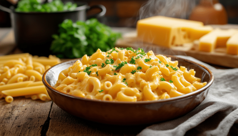 discover the ultimate comfort food with our easy recipe for classic macaroni and cheese, featuring a rich and creamy cheddar sauce. perfect for a quick meal or a cozy family dinner!