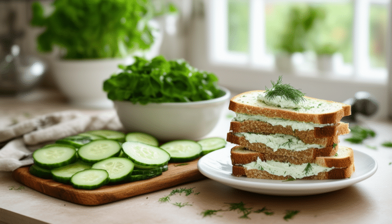 discover a simple and delicious recipe for cucumber sandwiches topped with creamy cream cheese and fresh dill. perfect for a light lunch or afternoon tea, these delightful bites are easy to make and sure to impress your guests!