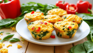discover an easy and delicious recipe for egg muffins packed with wholesome spinach, vibrant bell peppers, and melted cheese. perfect for a quick breakfast or snack, these nutritious muffins are simple to make and great for meal prep!