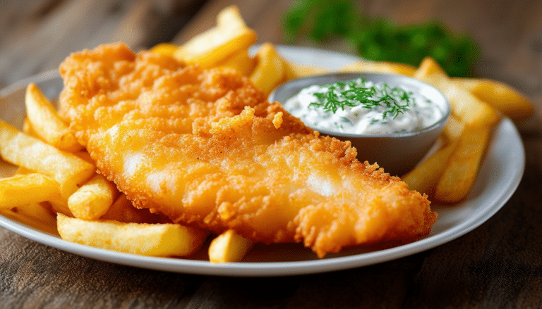 discover an easy and delicious recipe for classic fish and chips, perfectly paired with homemade tartar sauce. perfect for a cozy dinner or a fun family night!