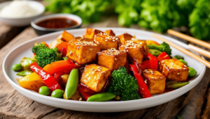 discover a simple and delicious recipe for stir-fried tofu with fresh vegetables, enhanced by a flavorful soy-ginger sauce. perfect for a quick and healthy meal that is both satisfying and packed with nutrients!