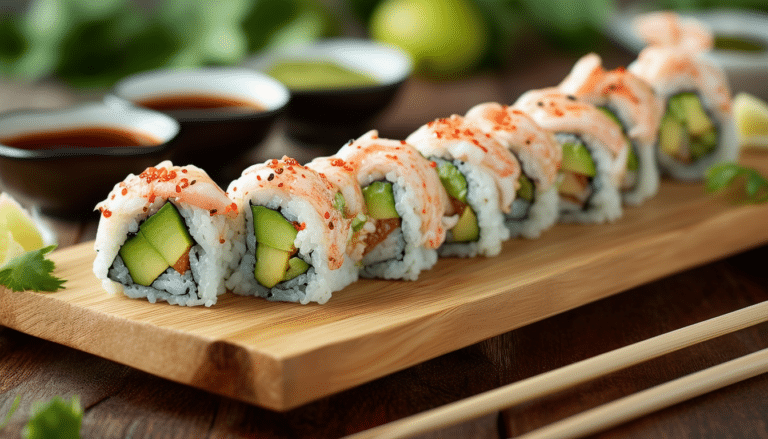 discover a simple and delicious recipe for sushi rolls featuring fresh cucumber, creamy avocado, and flavorful crab. perfect for beginners, this step-by-step guide will have you rolling sushi like a pro in no time!