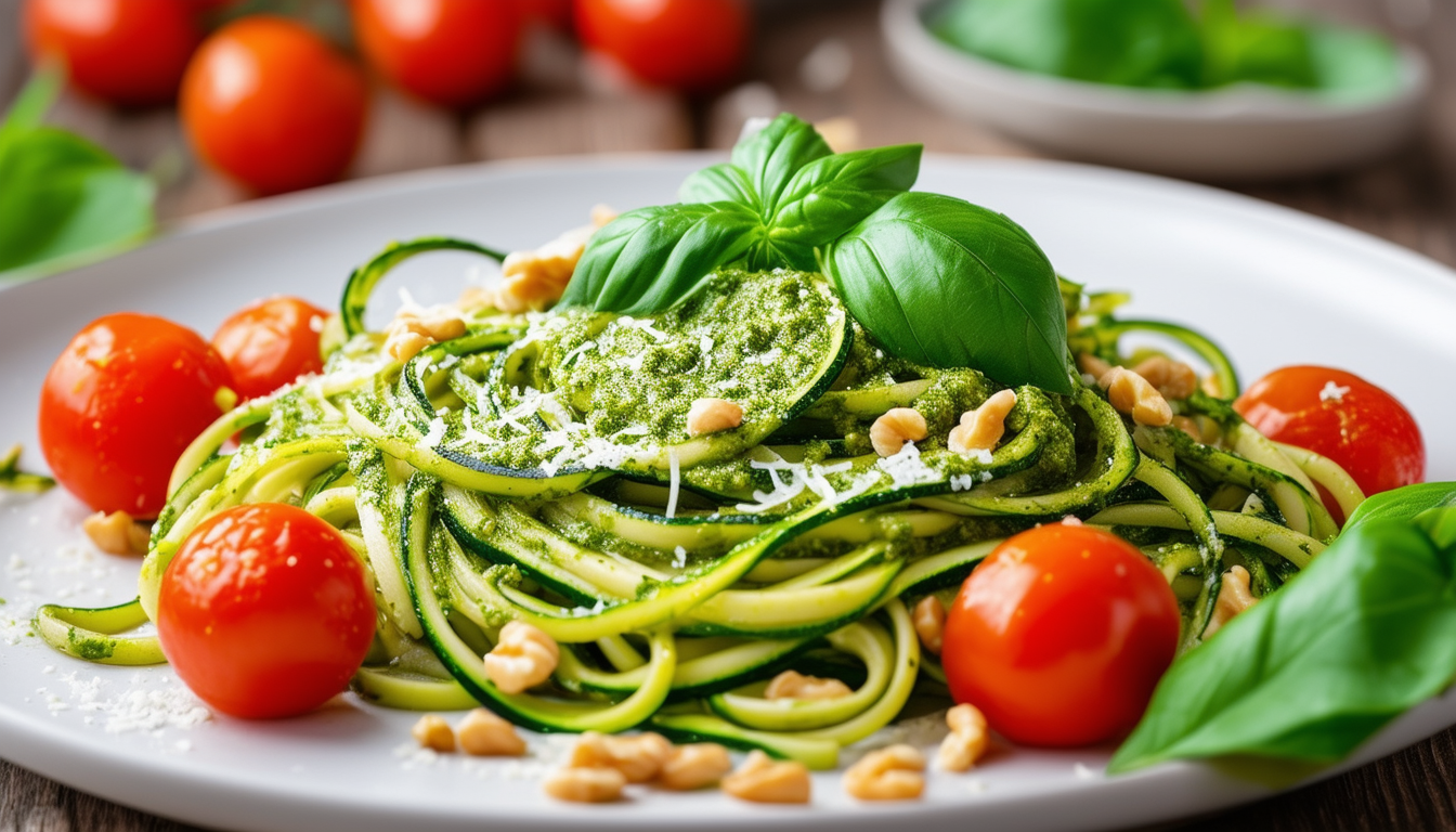 discover a simple and delicious recipe for zucchini noodles tossed in fresh pesto. perfect for a quick and healthy meal, this dish is gluten-free and packed with flavor. ideal for any time of the year!