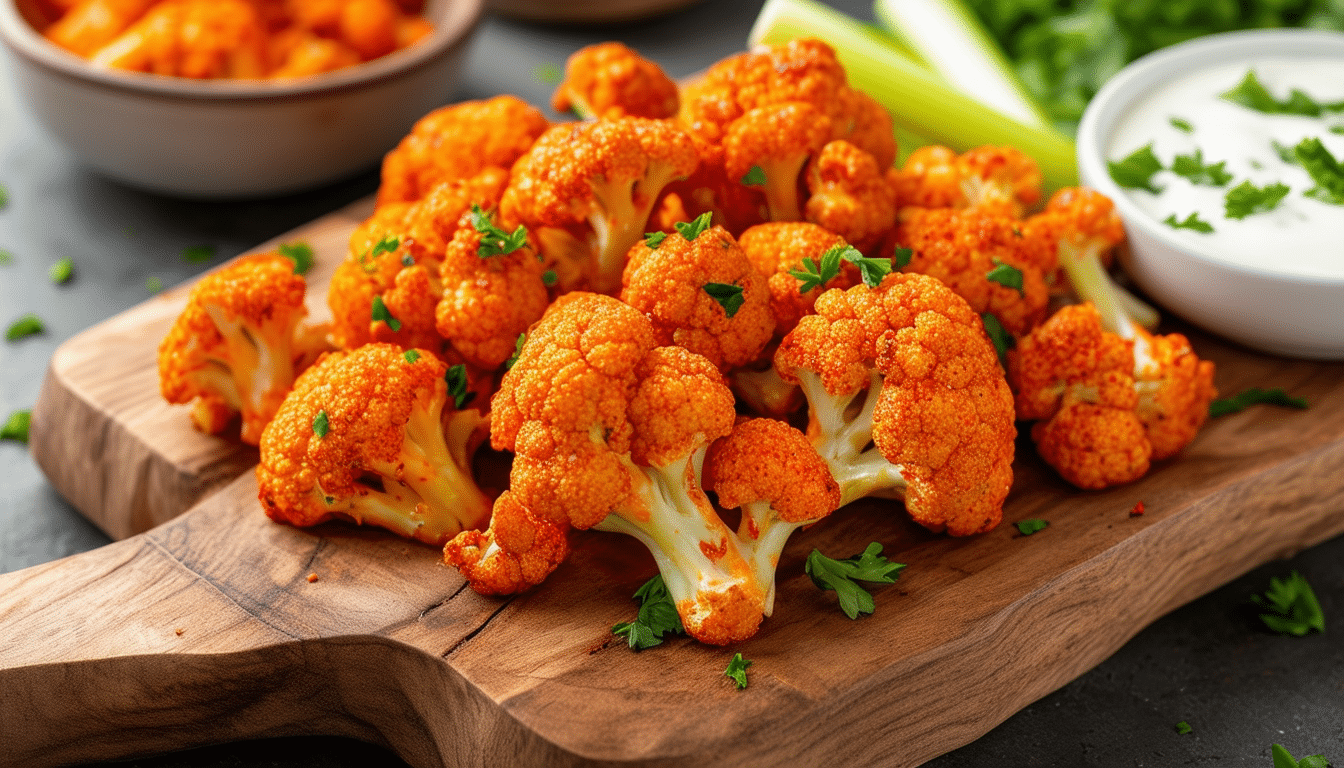 discover the ultimate crispy and spicy buffalo cauliflower air fryer recipe! this deliciously bold appetizer is perfect for parties and casual gatherings, combining a satisfying crunch with irresistible heat. easy to make and full of flavor, it's a must-try for any occasion!