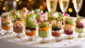 discover 12 delightful festive verrines perfect for your new year's day celebration. these unique and tasty creations will elevate your holiday feast and impress your guests. get ready to indulge in a variety of flavors that will tantalize your taste buds!
