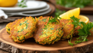 delight your guests with these crispy zucchini fritters, the perfect light and flavorful appetizers for any gathering. easy to make and irresistibly delicious, they are sure to be a hit at your next event!