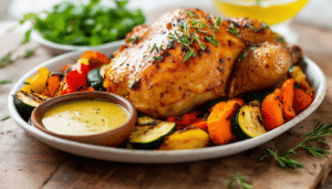 discover a quick and tasty recipe for mustard half-chicken paired with perfectly roasted vegetables, all made effortlessly in your air fryer. ideal for busy weeknights or a family dinner, this dish combines savory flavors and healthy ingredients for a delightful meal in no time.