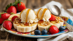 indulge in a guilt-free treat with our easy and healthy grilled banana splits made in an air fryer. this delicious dessert recipe combines caramelized bananas, yogurt, and your favorite toppings for a delightful and nutritious twist on a classic favorite. perfect for satisfying your sweet tooth without the calories!
