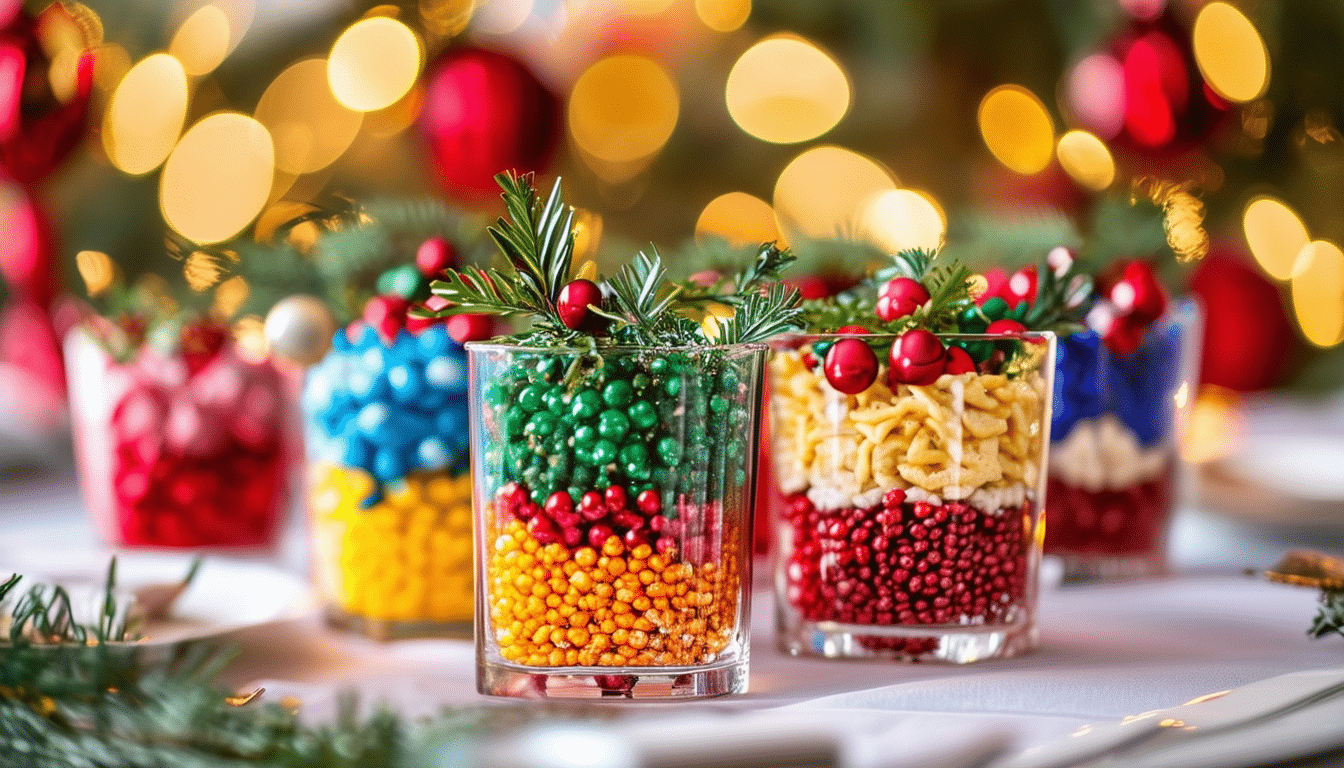 discover the joy of the holidays with our festive christmas verrines! these delectable little delights are designed to tantalize your taste buds from the very first course, offering a perfect blend of flavors and festive flair that will impress your guests and elevate your holiday gatherings.