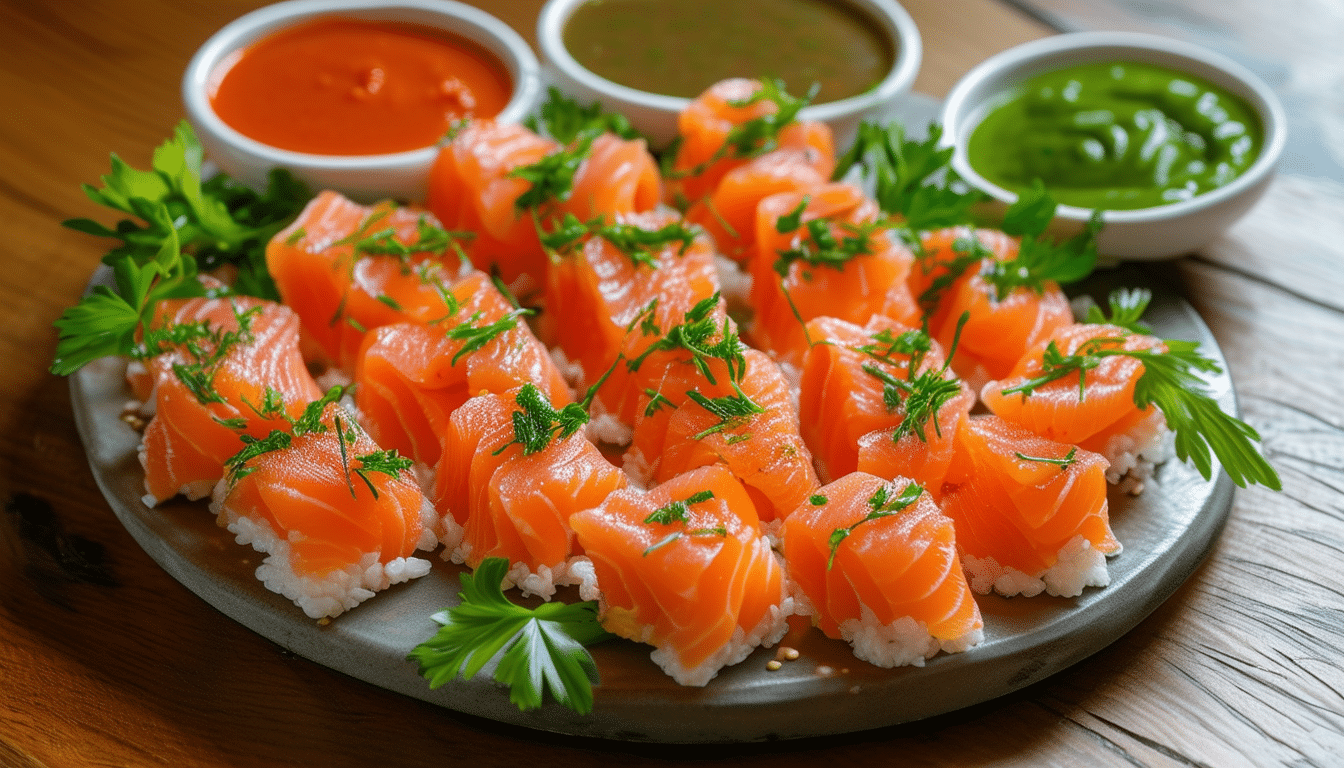 discover the ultimate appetizer with our quick and delectable salmon bites! perfectly seasoned and easy to prepare, these delightful morsels will steal the show at your next gathering. impress your guests with a dish that combines flavor and elegance effortlessly.