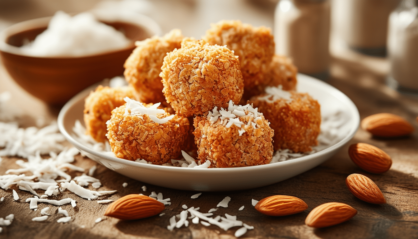 discover a quick and delicious recipe for coconut and roasted almond bites, perfect for your air fryer. enjoy a healthy snack that's easy to prepare and bursting with flavor!