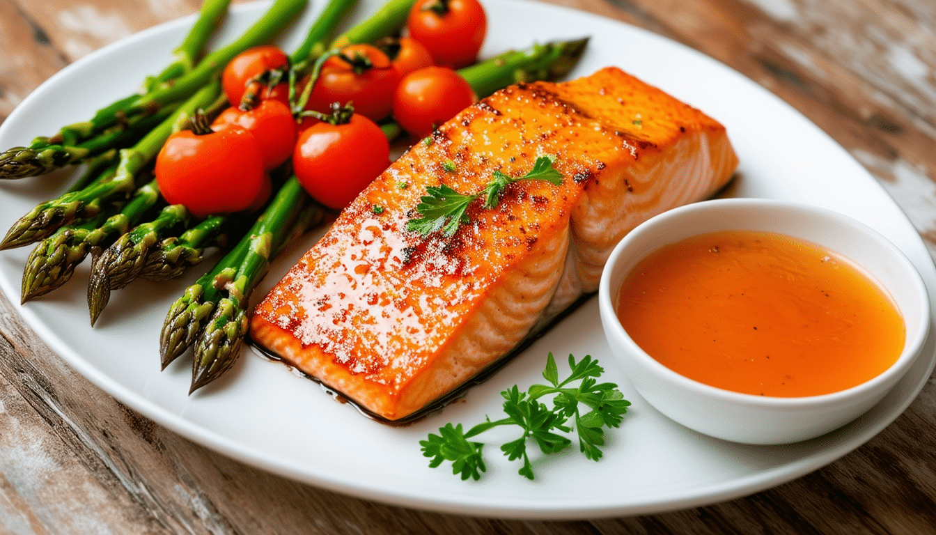 discover a quick and easy air fryer recipe for orange and apricot glazed salmon that delights your taste buds. perfectly cooked and infused with sweet citrus flavors, this dish is a healthy and delicious option for busy weeknight dinners. try it today!