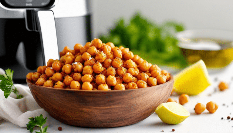 discover the delightful taste of quick and flavorful air fryer spiced chickpeas, a nutritious snack ready in minutes. enjoy the perfect blend of spices for a crispy, healthy treat that satisfies your cravings!
