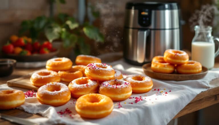 discover how to make deliciously crispy and light fried donuts using your air fryer with this easy recipe. perfect for a sweet treat any time of day!