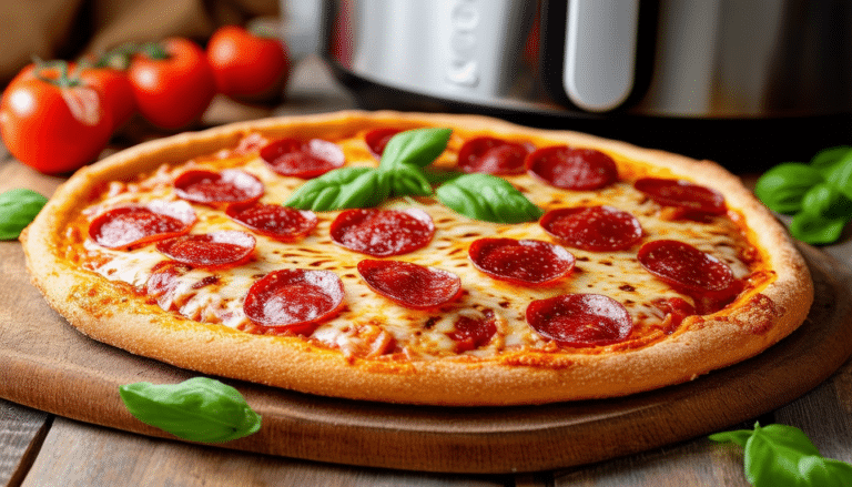 discover the ultimate grilled pepperoni pizza recipe that can be made quickly and easily in your air fryer! enjoy a deliciously crispy crust topped with savory pepperoni and melted cheese. perfect for a quick meal or snack, this mouthwatering delight will satisfy your pizza cravings in no time!