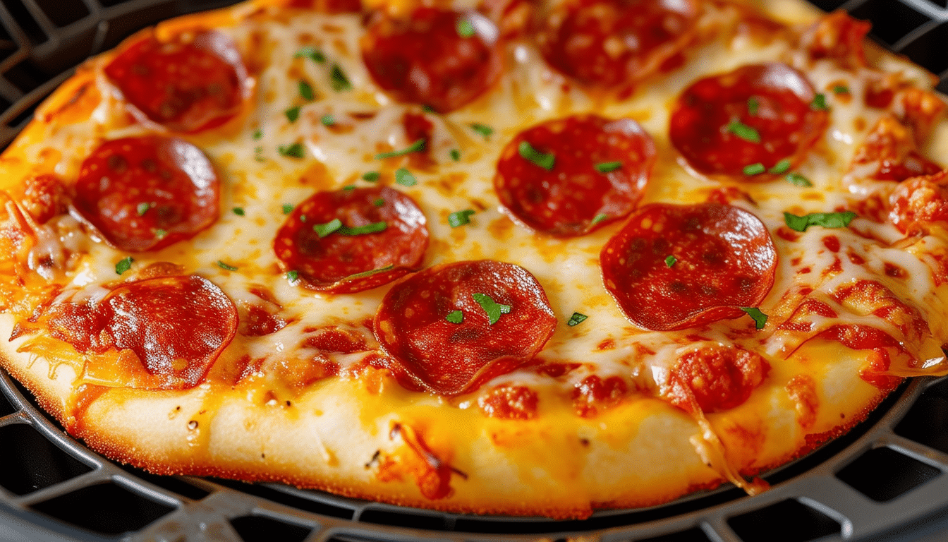 discover the ultimate grilled pepperoni pizza recipe, a quick and delicious delight made effortlessly in your air fryer. perfect for busy weeknights, this recipe combines crispy crust, zesty pepperoni, and gooey cheese for a mouthwatering meal the whole family will love!