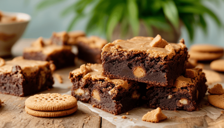 indulge in the rich, decadent flavors of irresistible biscoff brownies made effortlessly in your air fryer. this easy-to-follow recipe will have you baking gourmet treats in no time. discover how to create these delicious brownies that are perfect for any occasion!