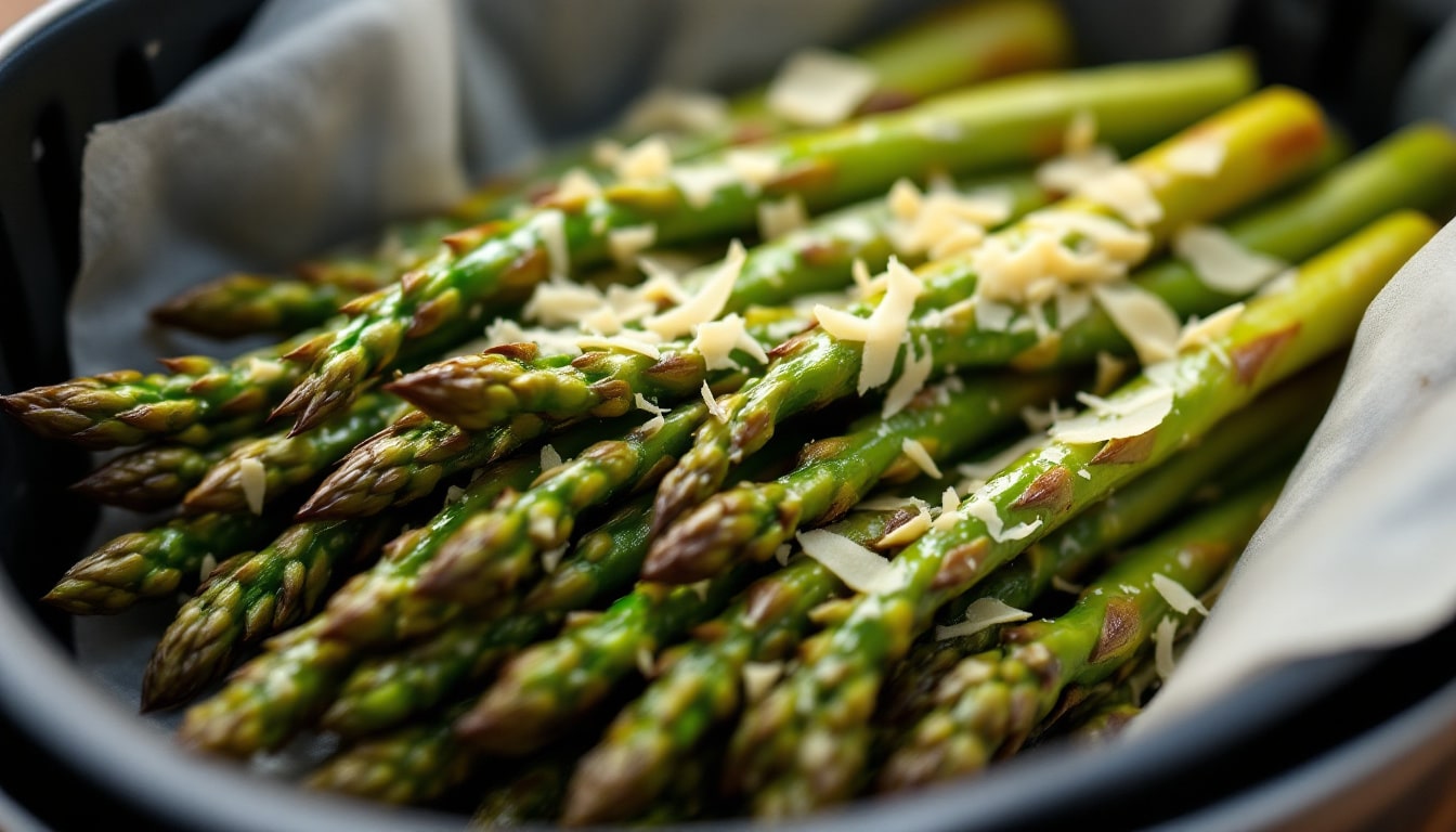 discover how to make quick and crunchy air fryer asparagus with our easy recipe! perfect for a healthy meal, this delicious vegetable dish is packed with flavor and nutrients, making it a fantastic addition to any dinner. try it out and enjoy guilt-free eating!