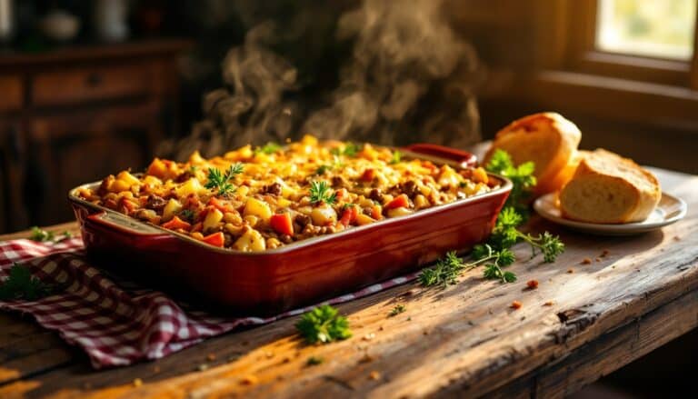 Tasty recipe for hobo casserole with ground beef for a comforting meal