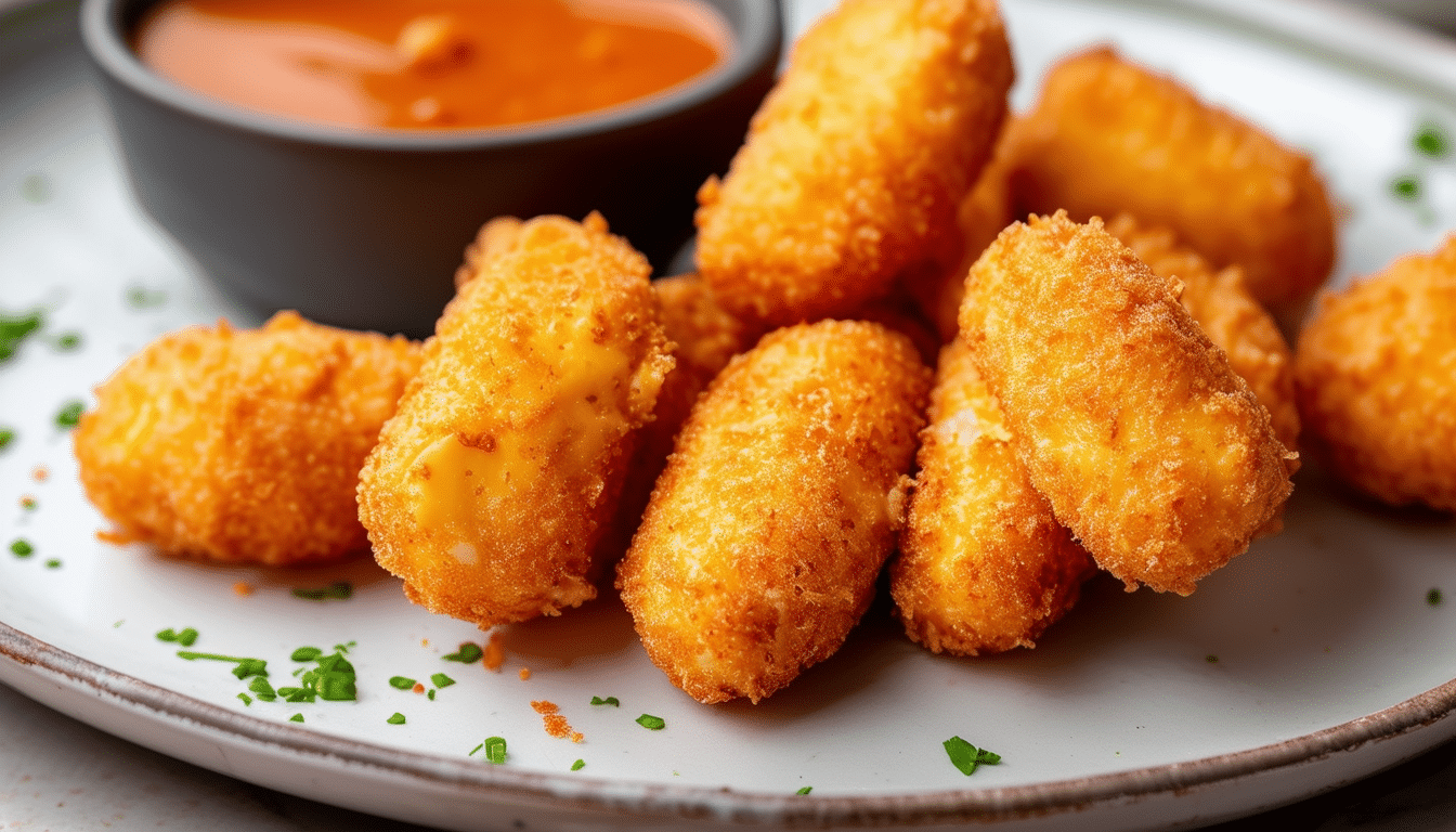 delight your guests with the irresistible taste of crispy cheese croquettes made from my grandmother's secret recipe. perfectly golden and oh-so-cheesy, these homemade bites are sure to impress at any gathering!