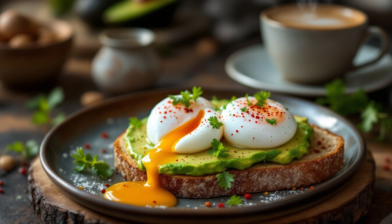 indulge in a healthy and delicious airfryer avocado toast topped with a perfectly poached egg. this quick and easy recipe combines creamy avocado with crispy toast for a satisfying breakfast or brunch option that is both nutritious and delightful. perfect for any foodie looking to elevate their morning routine!