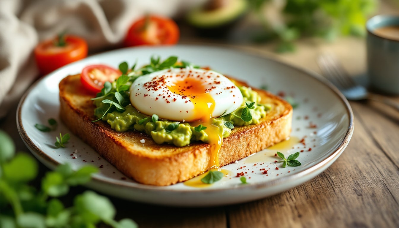 discover the perfect blend of flavors with our airfryer avocado toast topped with a delicious poached egg. this quick and healthy recipe delivers a crispy, golden toast paired with creamy avocado and a perfectly cooked egg, ideal for breakfast or a satisfying snack.