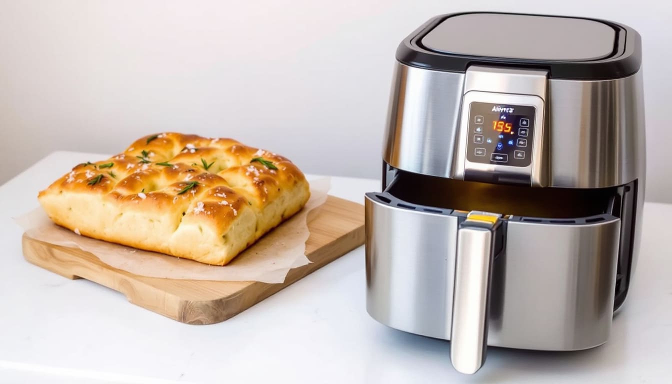 discover the deliciousness of our airfryer sea salt and rosemary focaccia delight! perfectly crisp on the outside and fluffy on the inside, this aromatic focaccia is infused with sea salt and fresh rosemary, making it an irresistible addition to any meal or snack. enjoy a healthier twist on a classic favorite, all made effortlessly in your air fryer.